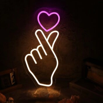 Korean Hand Heart Custom Neon Sign