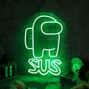 Among Us SUS Green Neon Sign