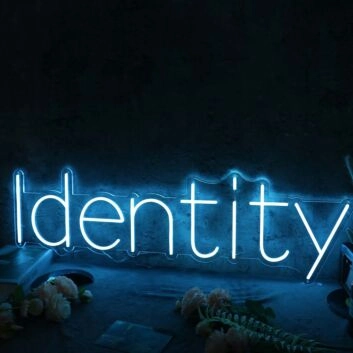 Identity Blue Neon Sign
