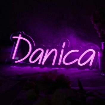 Danica Purple Name Neon Sign