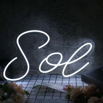 Sol White Neon Sign