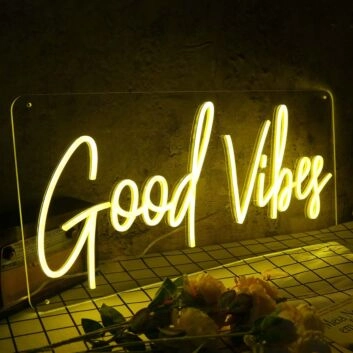 Good Vide Yellow Custom Neon Sign