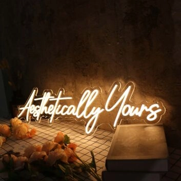 Aethetically Yours Yellow Neon Sign