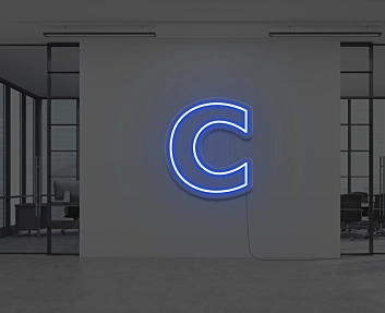 Neon Letter C
