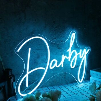 Darby Blue Name Neon Sign