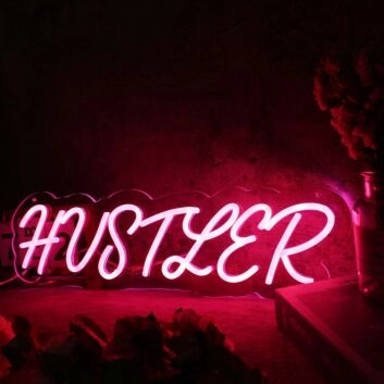 Hustler Red Custom Neon Sign