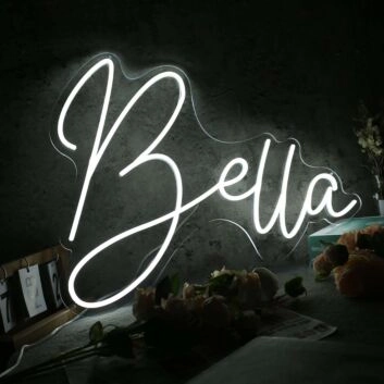 Bella White Name Neon Sign