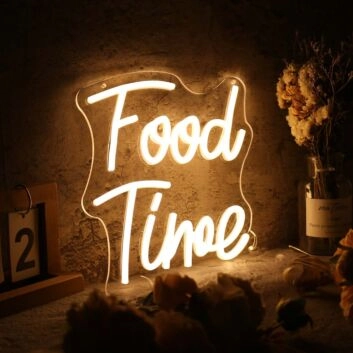 Food Time Yellow Custom Neon Sign