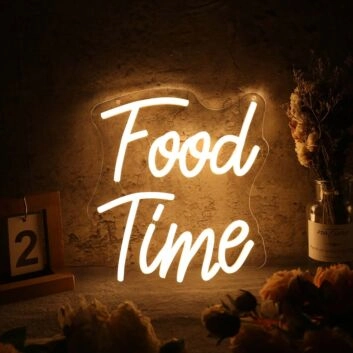 Food Time Yellow Custom Neon Sign