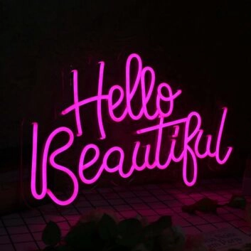 Hello Beautiful Pink Neon Sign