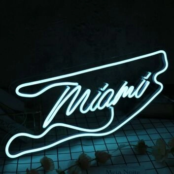 Miami White Neon Sign