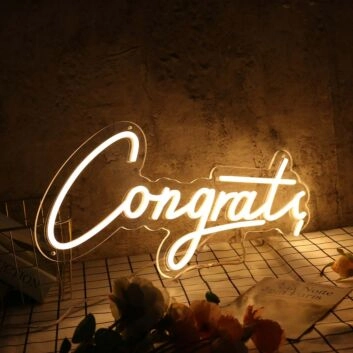 Congrats Yellow Custom Neon Sign