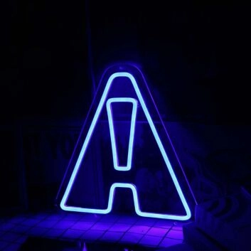 Abstract Letter A Shape Blue Neon Sign