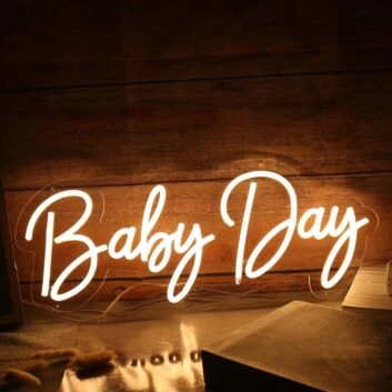 Baby Day Yellow Neon Sign