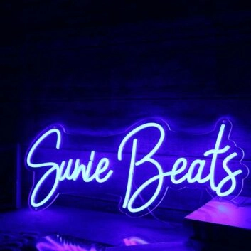 Sunie Beats Blue Neon Sign