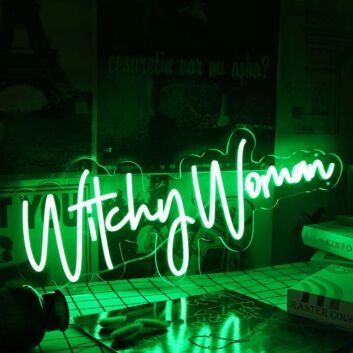 Witchy Woman Green Neon Sign
