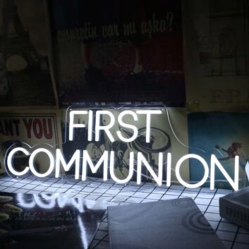 First Communition White Neon Sign
