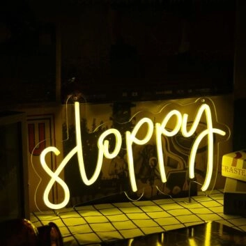Sloppy Yellow LED Neon Sign