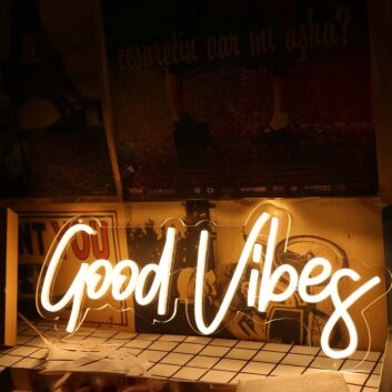 Good Vibes Yellow LED Neon Sign