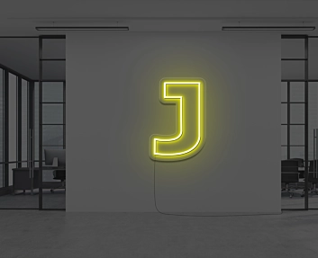Neon Letter J