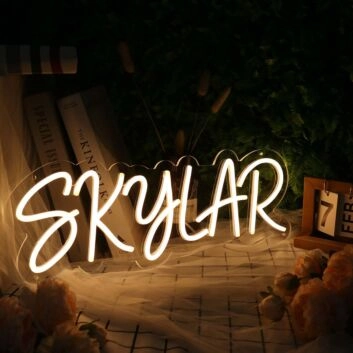 Skylar Yellow Name Neon Sign
