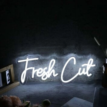 Fresh Cut White Neon Sign