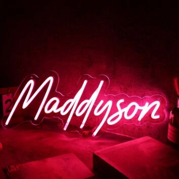 Maddyson Red Name Neon Sign