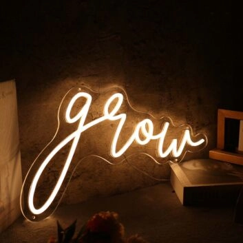 Grow Yellow LED Neon Sign