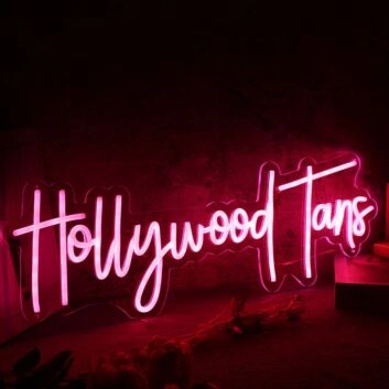 Hollywood Tans Red Neon Sign