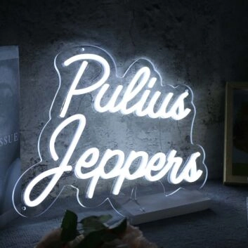 Pulius Jeppens White Neon Sign
