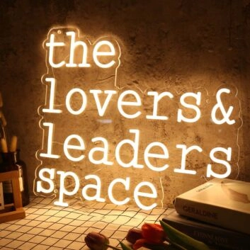 The Lovers And Leaders Space Yellow Neon Sign