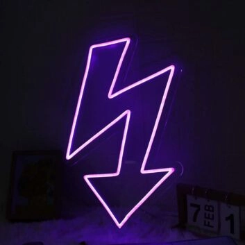 Meandering Arrow Pink Neon Sign