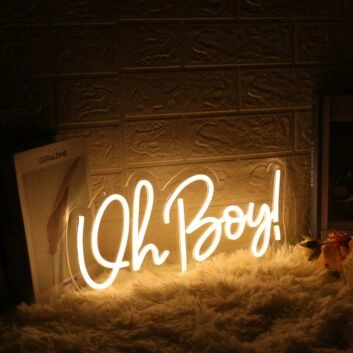 Oh Boy Yellow Custom Neon Sign