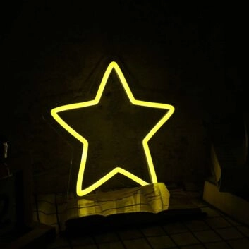 Yellow Star LED Neon Sign