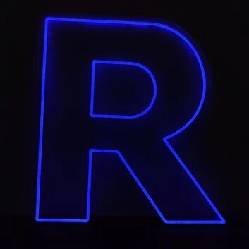Neon Letter R