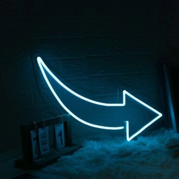 Smooth Arrow Blue Neon Sign