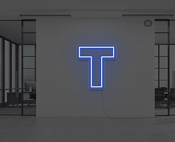 Neon letter T