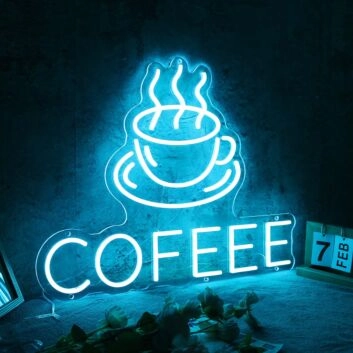 Coffee Blue Custom Neon Sign