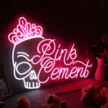 Pink Cemenl Custmo Neon Sign