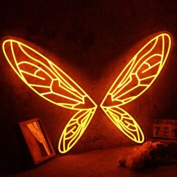 Butterfly Wings Orange Custom Neon Sign