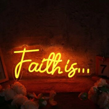 Faith Is Orange Neon Sign