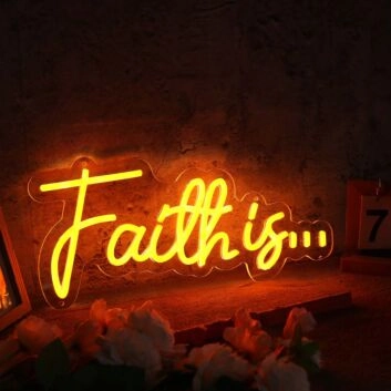 Faith Is Orange Neon Sign