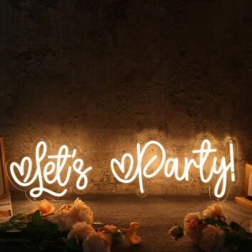Let's Party Yellow Neon Sign