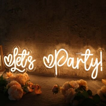 Let&#039;s Party Yellow Neon Sign