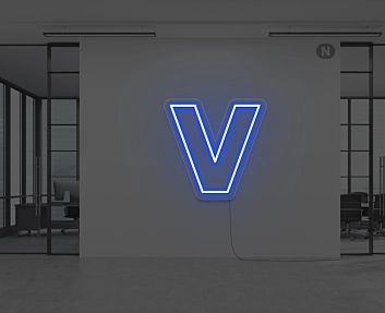 Neon Letter V