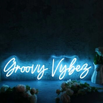 Groovy Vybes Blue Neon Sign