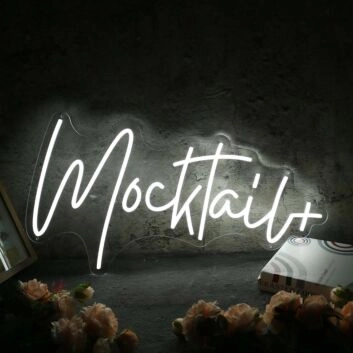 Mocktail White Neon Sign