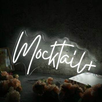 Mocktail White Neon Sign