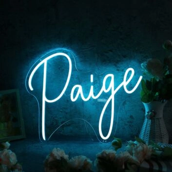 Paige Blue Name Neon Sign