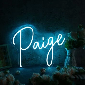 Paige Blue Name Neon Sign